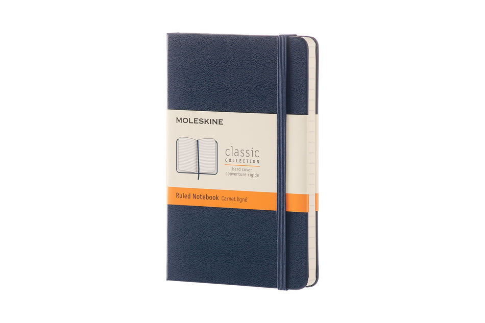 Valokuva tuotteesta Muistikirja Moleskine Pocket Ruled Hard Sapphire Blue 9x14cm, viivallinen sininen, kuuluu tuoteryhmään Muistikirjat.