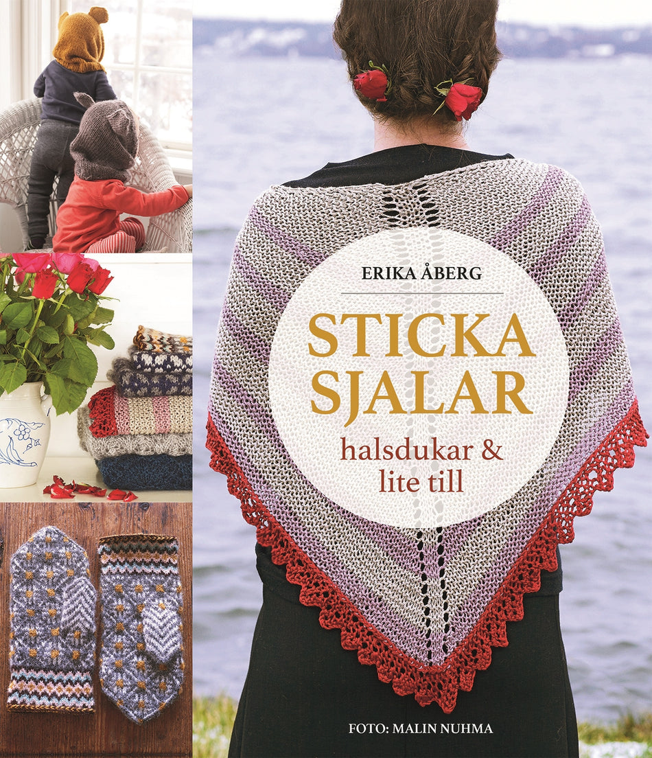Valokuva kirjasta Erika Åberg Sticka sjalar, halsdukar och lite till, kuuluu tuoteryhmään Ruots harrasteet taide.