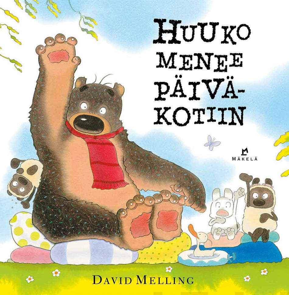 Valokuva kirjasta David Melling Huuko menee päiväkotiin, kuuluu tuoteryhmään Lasten kuvakirjat.
