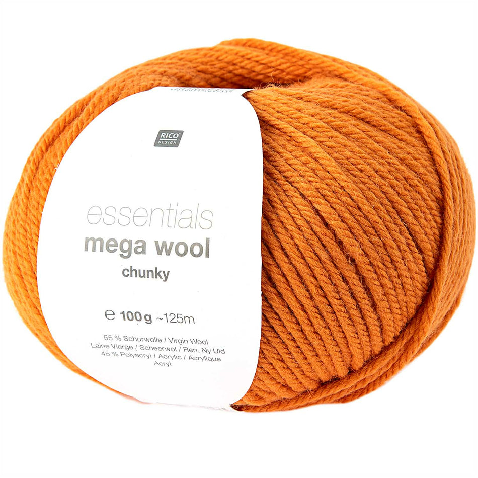 Valokuva tuotteesta Lanka Mega Wool Chunky 100g orange oranssi Rico Design, kuuluu tuoteryhmään Käsityötarvikkeet.