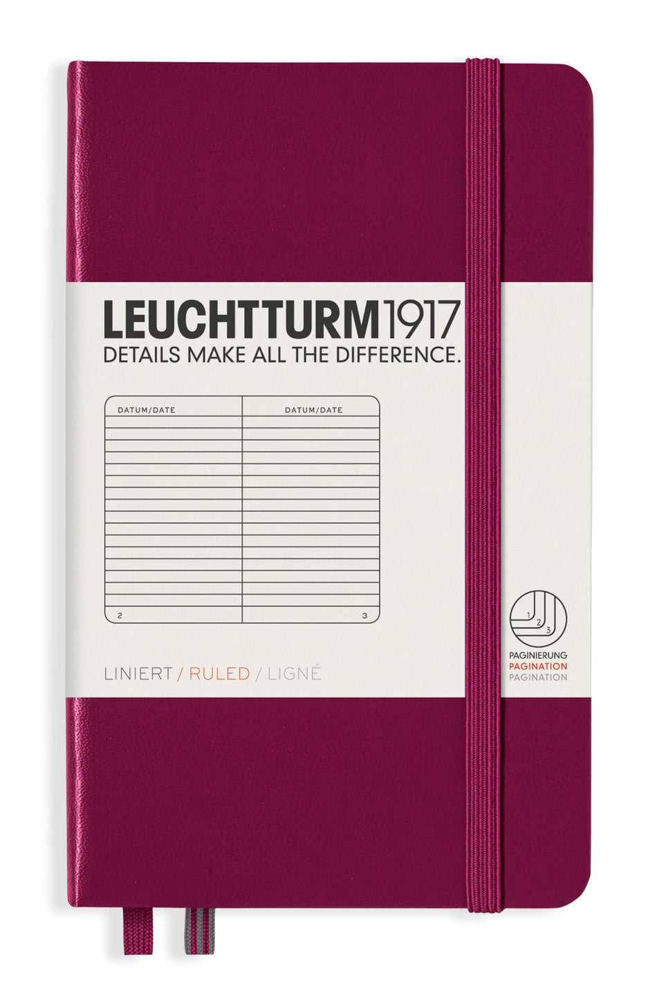 Valokuva tuotteesta Muistikirja A6 Leuchtturm1917 Hard port red ruled, kovakantinen viivallinen, kuuluu tuoteryhmään Muistikirjat.