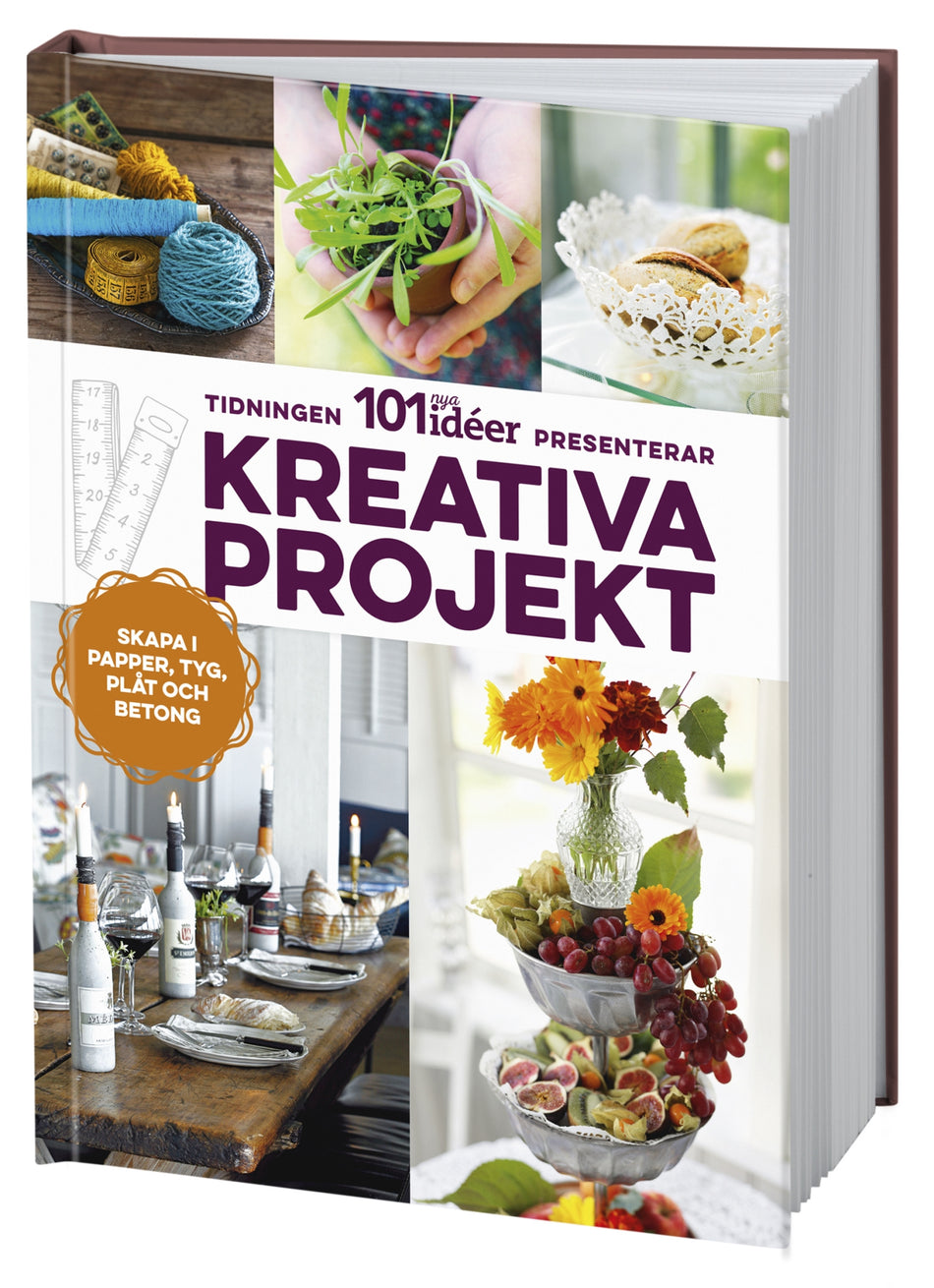Valokuva kirjasta  Kreativa projekt : skapa i papper, tyg, plåt och betong, kuuluu tuoteryhmään Ruots harrasteet taide.