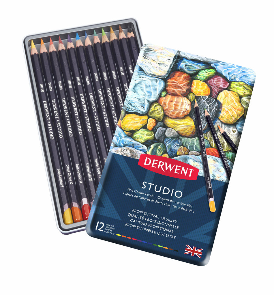 Valokuva tuotteesta Puuvärikynä 12 väriä Derwent Studio, kuuluu tuoteryhmään Taidetarvikkeet.