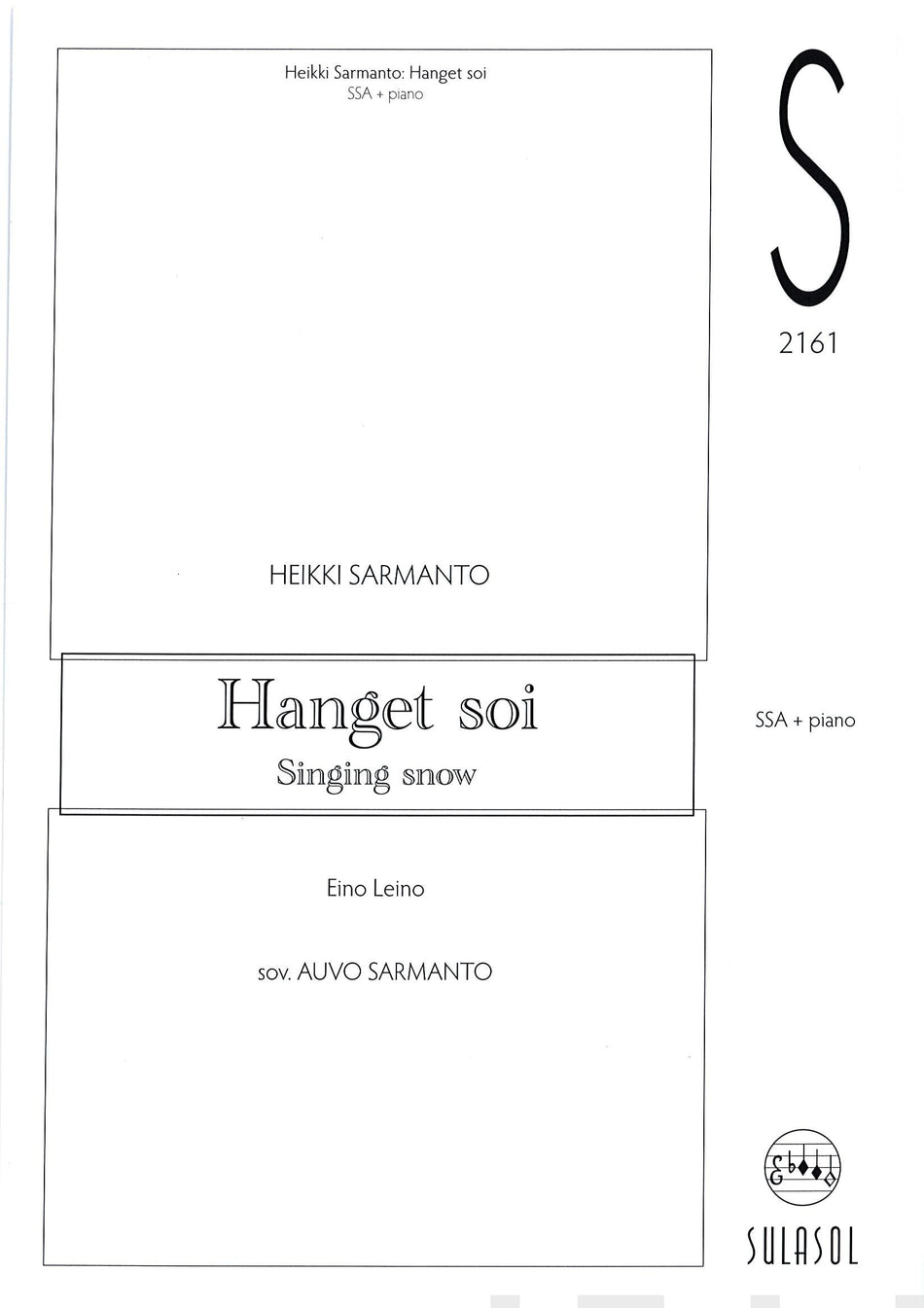Valokuva kirjasta  Hanget soi - Singing snow, kuuluu tuoteryhmään Musiikki.