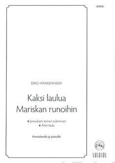 Valokuva kirjasta  Kaksi laulua Mariskan runoihin, kuuluu tuoteryhmään Musiikki.