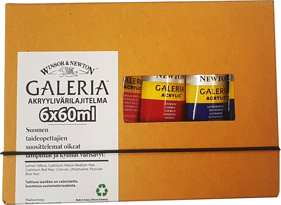 Valokuva tuotteesta Akryylivärilajitelma 6x60ml W&amp;N Galeria, kuuluu tuoteryhmään Taidetarvikkeet.
