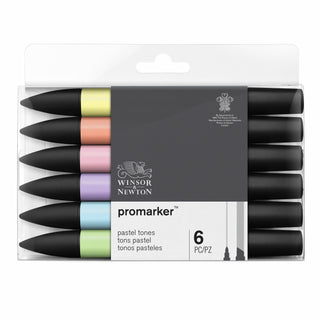 Huopakynä Promarker 6 väriä Pastel Tones W&N