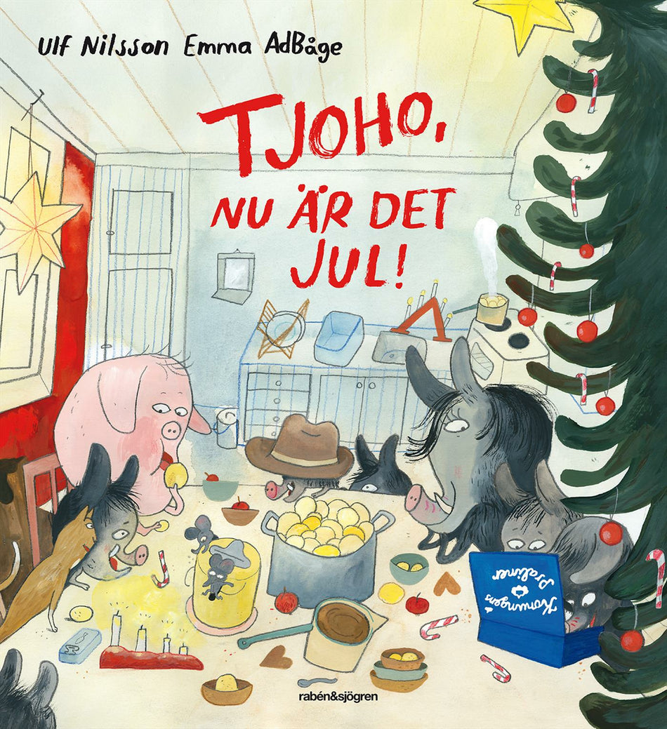 Valokuva kirjasta Ulf Nilsson / Emma Adbåge Tjoho, nu är det jul!, kuuluu tuoteryhmään Ruots lapset nuoret ja sarjakuvat.