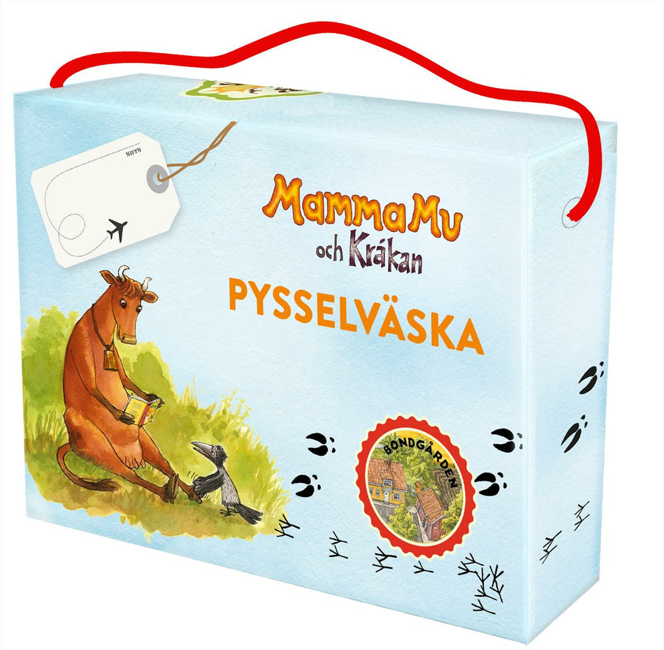 Valokuva kirjasta Jujja Wieslander Mamma Mu och Kråkan pysselväska, kuuluu tuoteryhmään Ruots lapset nuoret ja sarjakuvat.