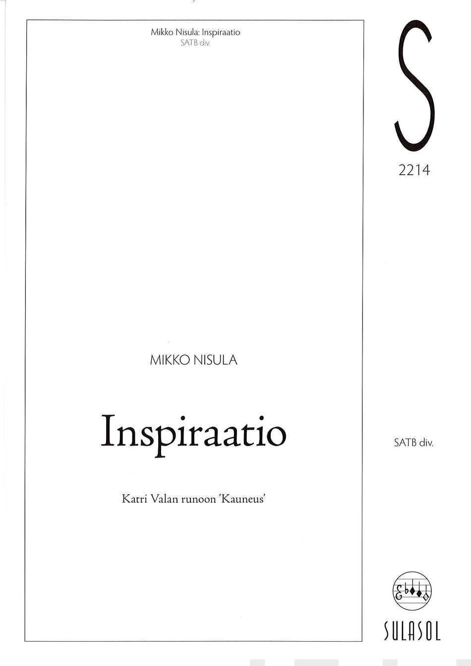 Valokuva kirjasta  Inspiraatio, kuuluu tuoteryhmään Musiikki.