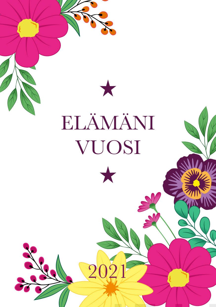 Valokuva tuotteesta Elämäni vuosi 2021 (kukka), kuuluu tuoteryhmään Tasku- ja pöytäkalenterit.