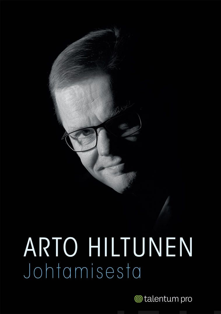 Valokuva kirjasta Arto Hiltunen Johtamisesta, kuuluu tuoteryhmään E-kirjat tieto.