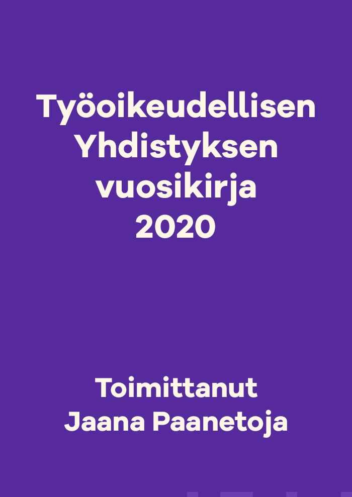 Valokuva kirjasta  Työoikeudellisen Yhdistyksen vuosikirja 2020, kuuluu tuoteryhmään E-kirjat tieto.