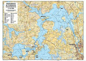 Kirkkojärven ja Pyhäjärven veneilykartta (Kimola) 1:45 000