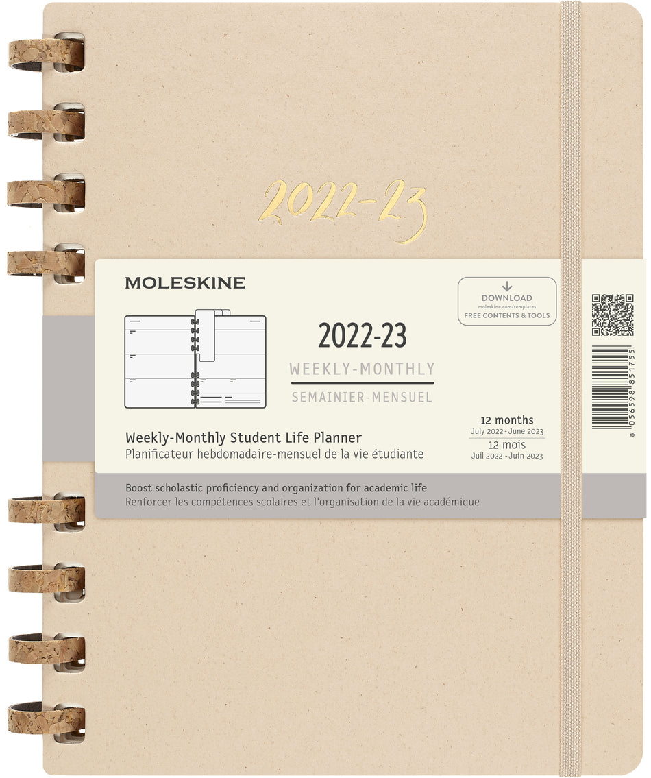 Valokuva tuotteesta Viikkokalenteri Moleskine 2022-2023 12 kk Academic Planner XL Sand, kuuluu tuoteryhmään Lukuvuosikalenterit.