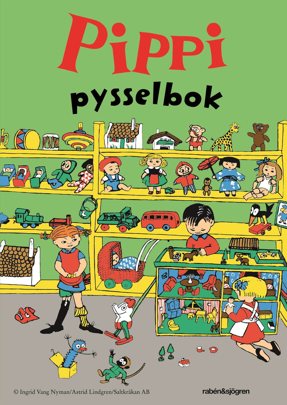 Valokuva kirjasta Astrid Lindgren Pippi pysselbok, kuuluu tuoteryhmään Ruots lapset nuoret ja sarjakuvat.