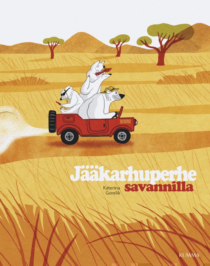 Valokuva kirjasta Katerina Gorelik Jääkarhuperhe savannilla, kuuluu tuoteryhmään Lasten kuvakirjat.