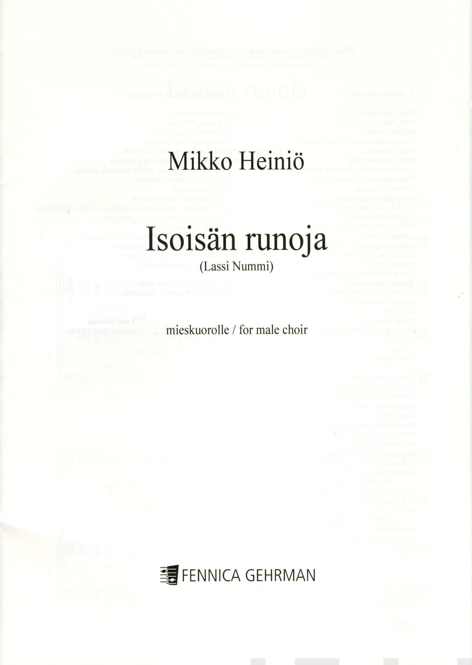 Valokuva kirjasta  Isoisän runoja, kuuluu tuoteryhmään Musiikki.