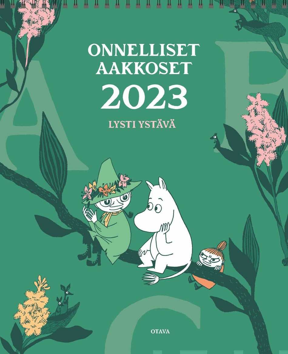 Valokuva tuotteesta Muumit Onnelliset aakkoset seinäkalenteri 2023, kuuluu tuoteryhmään Seinäkalenterit.