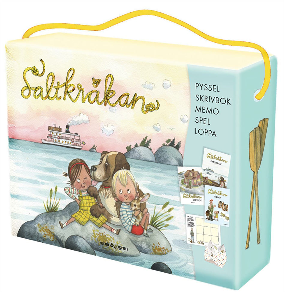 Valokuva kirjasta Astrid Lindgren Saltkråkan pysselväska, kuuluu tuoteryhmään Ruots lapset nuoret ja sarjakuvat.