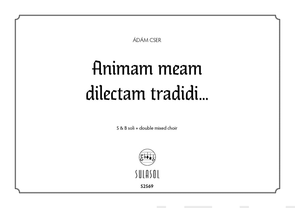 Valokuva kirjasta  Animam meam dilectam tradidi, kuuluu tuoteryhmään Musiikki.