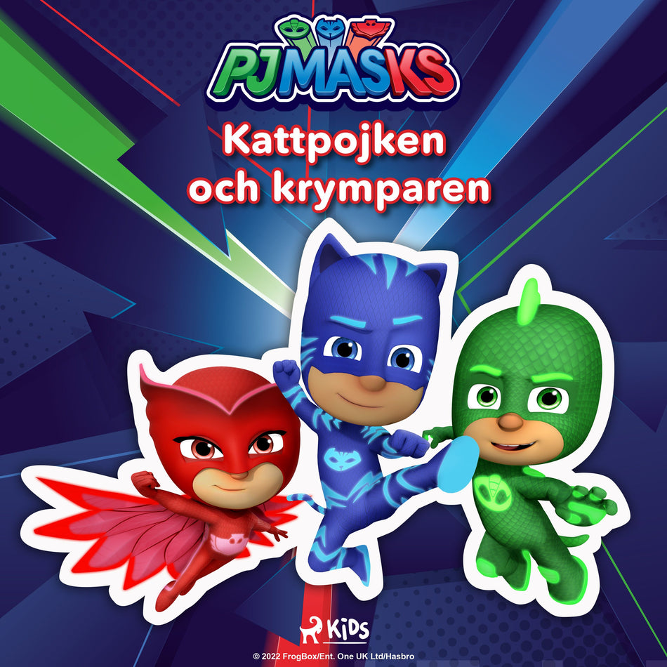 Valokuva kirjasta eOne Pyjamashjältarna - Kattpojken och krymparen, kuuluu tuoteryhmään Äänikirjat lapset ja nuoret.