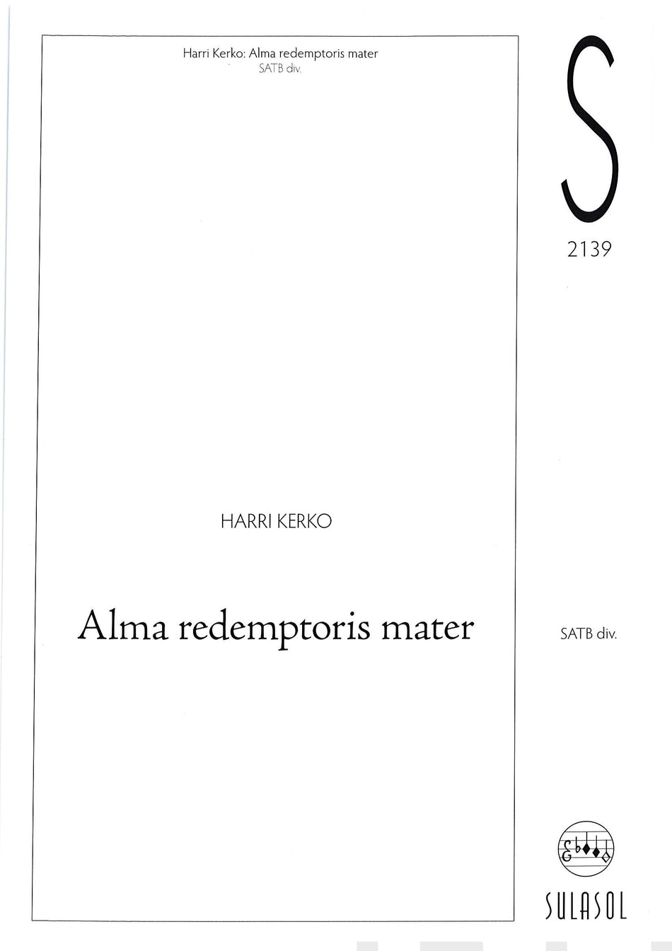 Valokuva kirjasta  Alma redemptoris mater, kuuluu tuoteryhmään Musiikki.