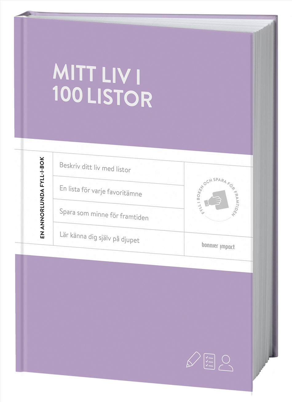 Valokuva kirjasta Riva Verlag Mitt liv i 100 listor, kuuluu tuoteryhmään Ruots harrasteet taide.