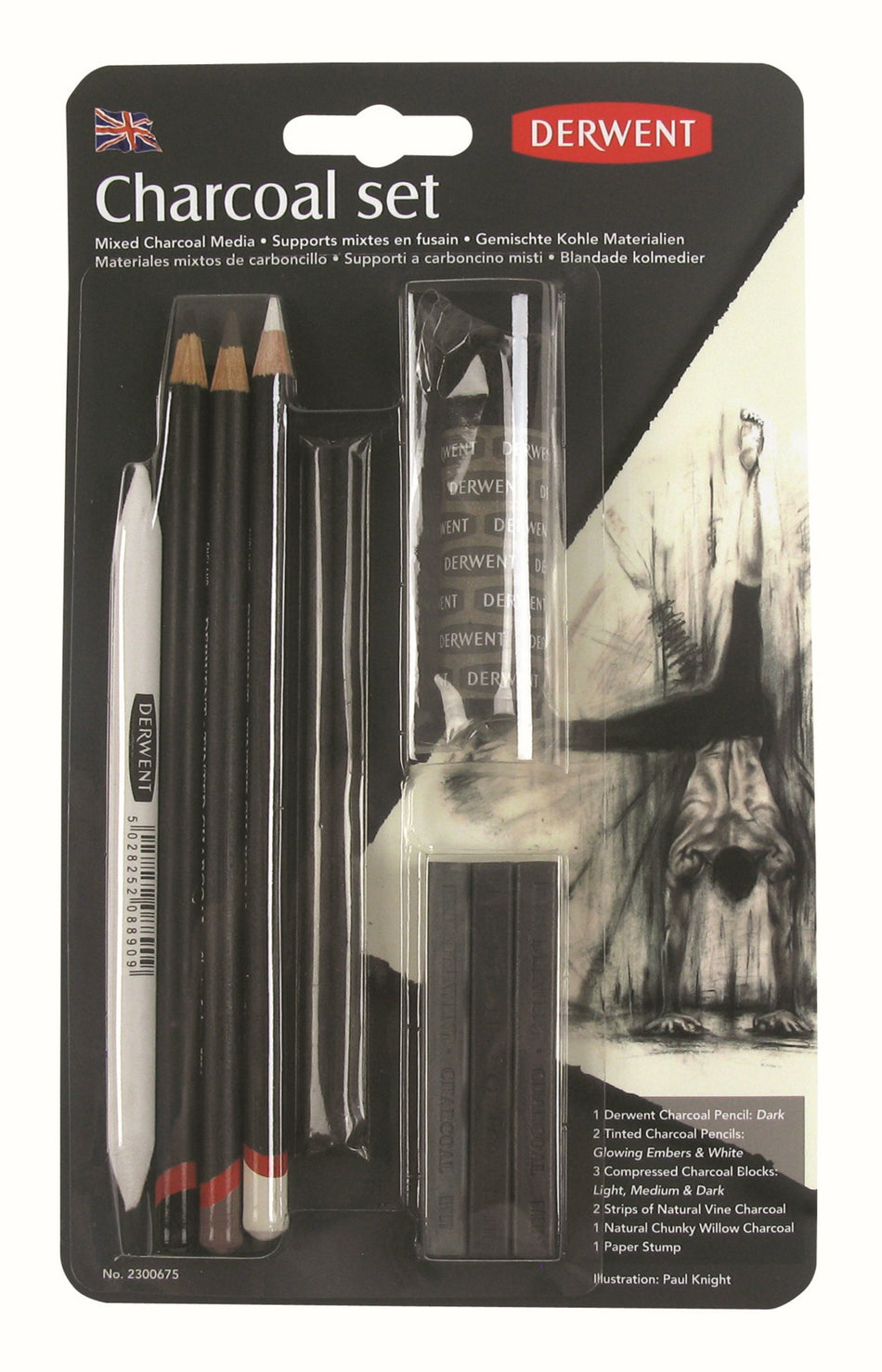 Valokuva tuotteesta Hiililajitelma Derwent Charcoal Set, kuuluu tuoteryhmään Taidetarvikkeet.