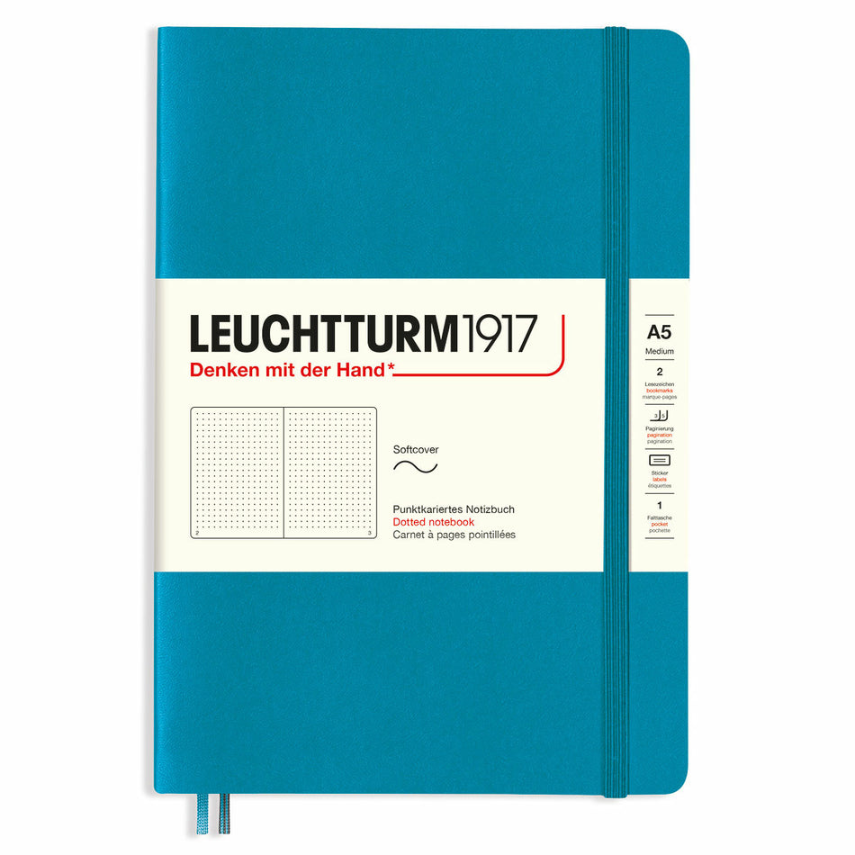Valokuva tuotteesta Muistikirja A5 Leuchtturm1917 Soft Dotted Ocean, pehmeäkantinen pistesivut, kuuluu tuoteryhmään Muistikirjat.
