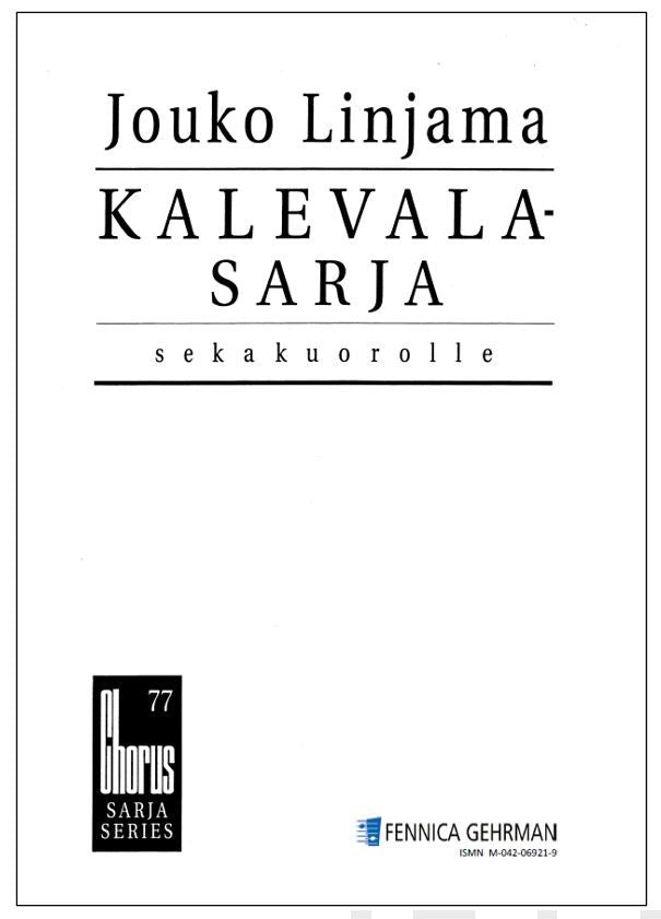 Valokuva kirjasta  Kalevala-sarja op. 49 - SATB, kuuluu tuoteryhmään Musiikki.
