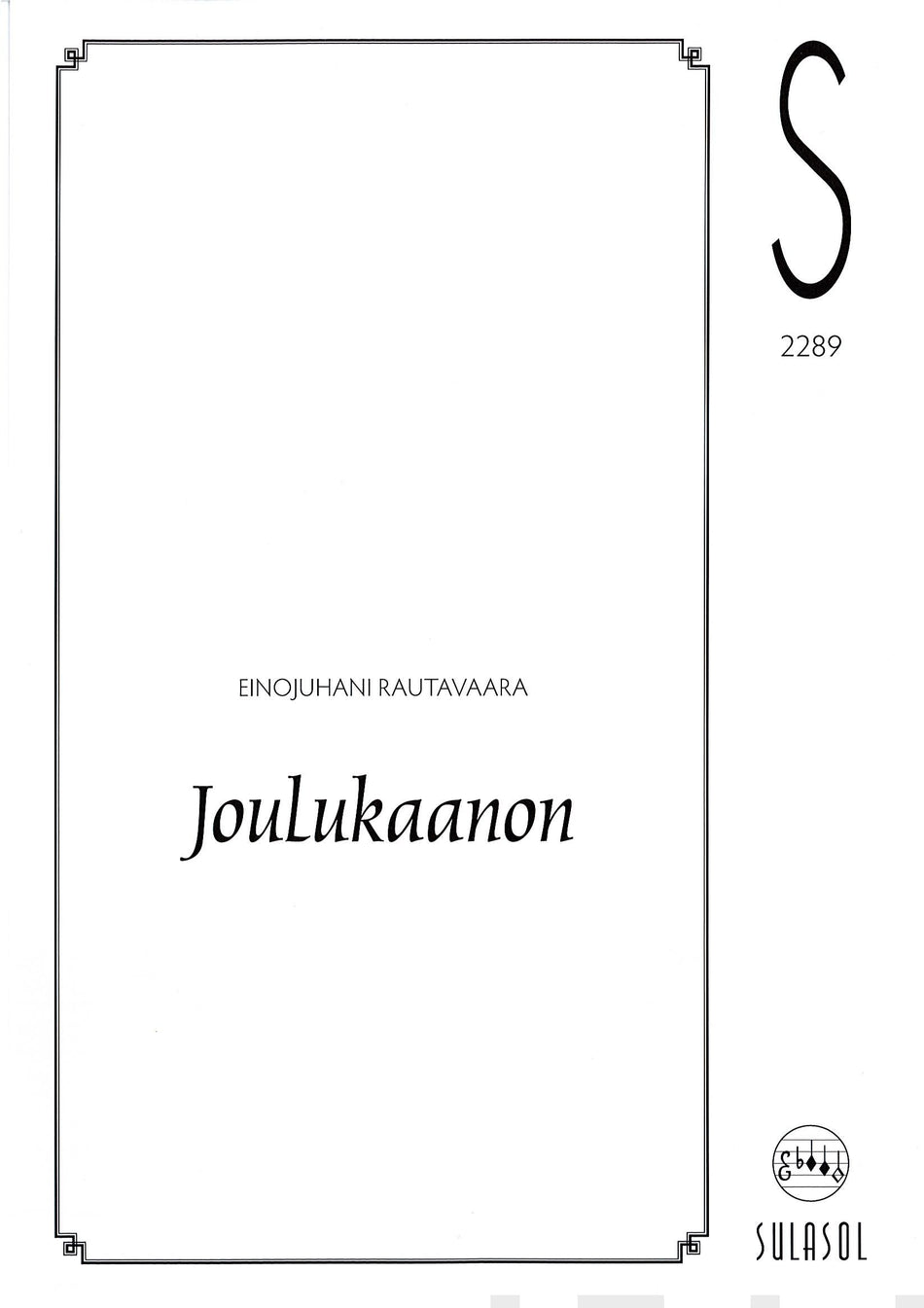 Valokuva kirjasta  Joulukaanon, kuuluu tuoteryhmään Musiikki.