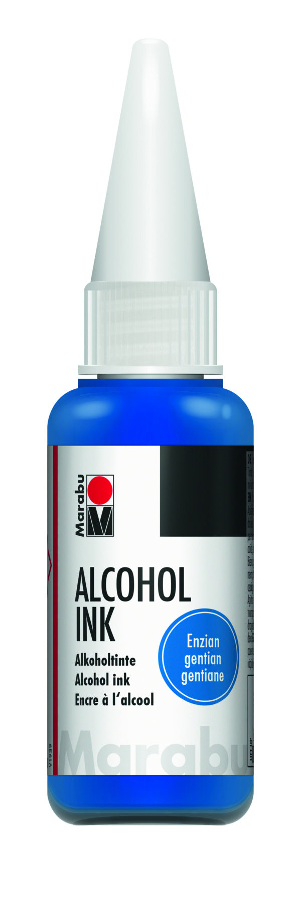 Valokuva tuotteesta Alkoholimuste 20ml sininen, Marabu Alcohol ink 057 gentian, kuuluu tuoteryhmään Taidetarvikkeet.