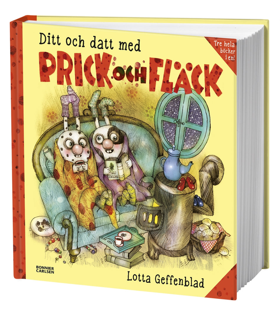 Valokuva kirjasta Lotta Geffenblad Ditt och datt med Prick och Fläck (samlingsvolym), kuuluu tuoteryhmään Ruots lapset nuoret ja sarjakuvat.
