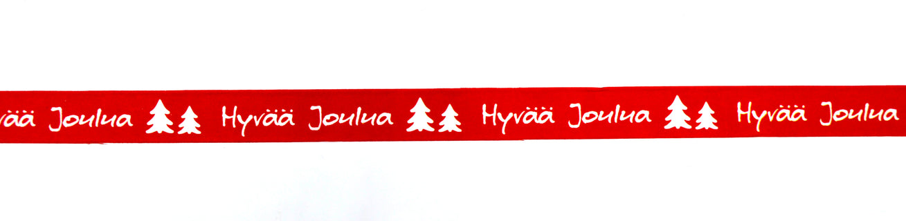 Koristeteippi 1 ,5 cm x 5 m punainen Hyvää joulua