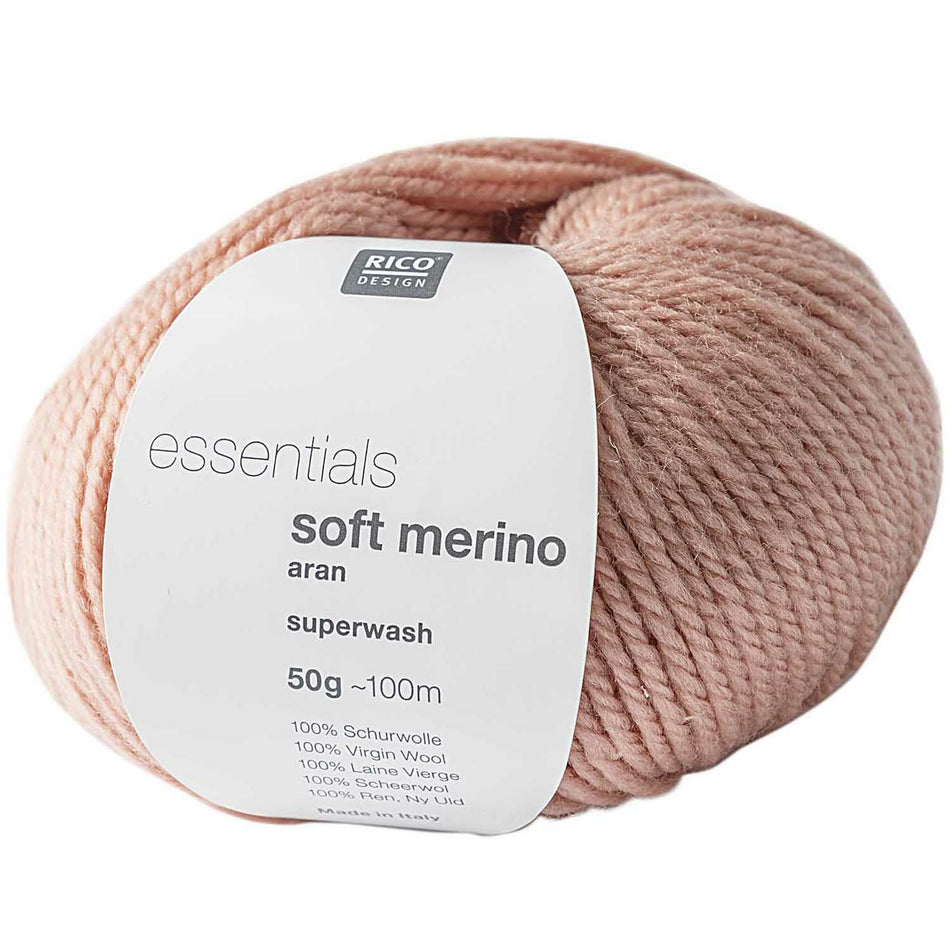 Valokuva tuotteesta Lanka merinovilla 50g dusky pink vanha roosa Rico Design, kuuluu tuoteryhmään Käsityötarvikkeet.