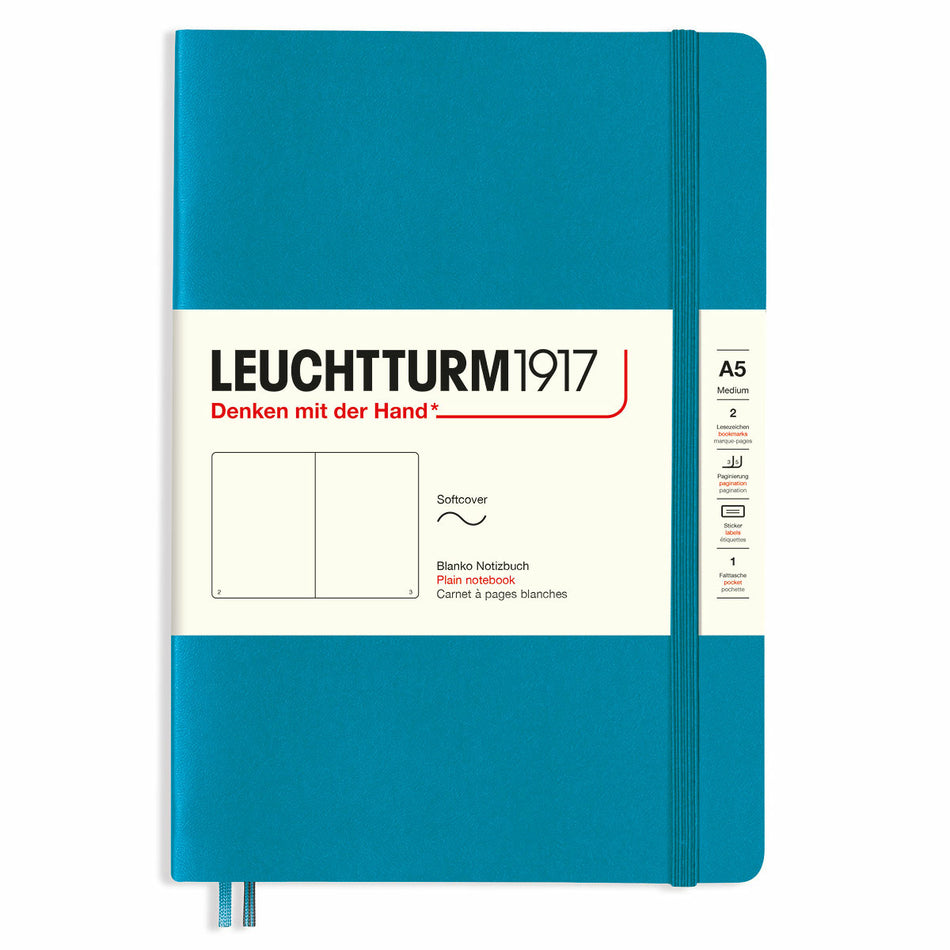 Valokuva tuotteesta Muistikirja A5 Leuchtturm1917 Soft Plain Ocean, pehmeäkantinen blanco, kuuluu tuoteryhmään Muistikirjat.