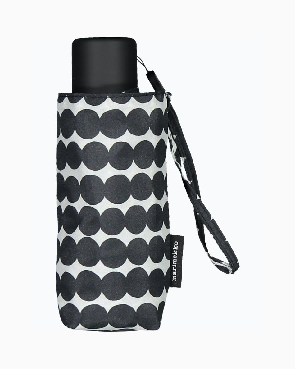 Valokuva tuotteesta Sateenvarjo Marimekko Räsymatto Mini Manual mustavalkoinen, kuuluu tuoteryhmään Sesonkituotteet.