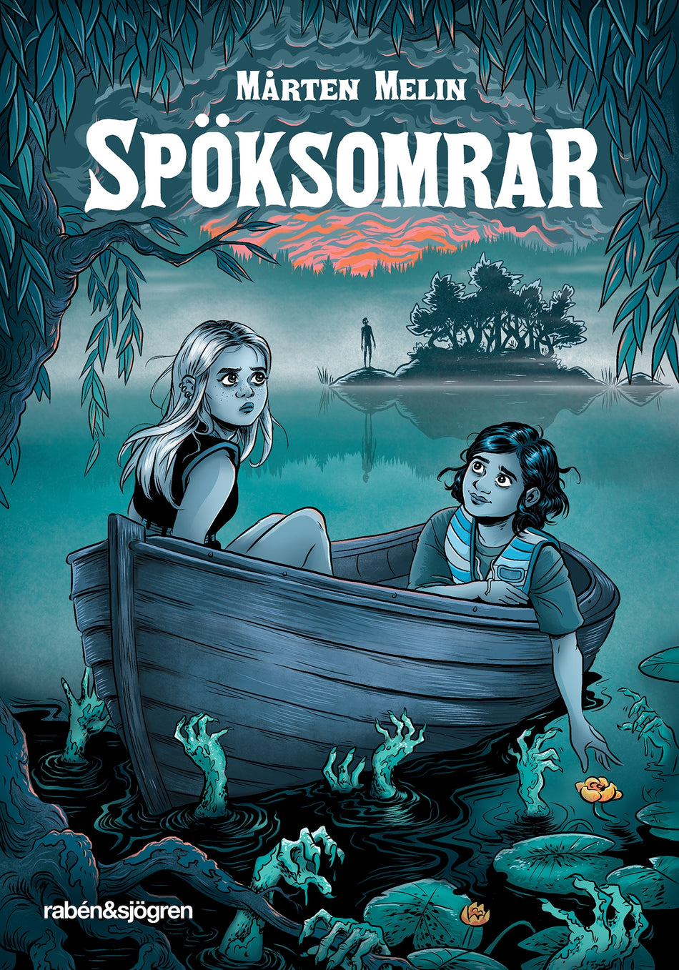 Valokuva kirjasta Mårten Melin Spöksomrar, kuuluu tuoteryhmään Ruots lapset nuoret ja sarjakuvat.