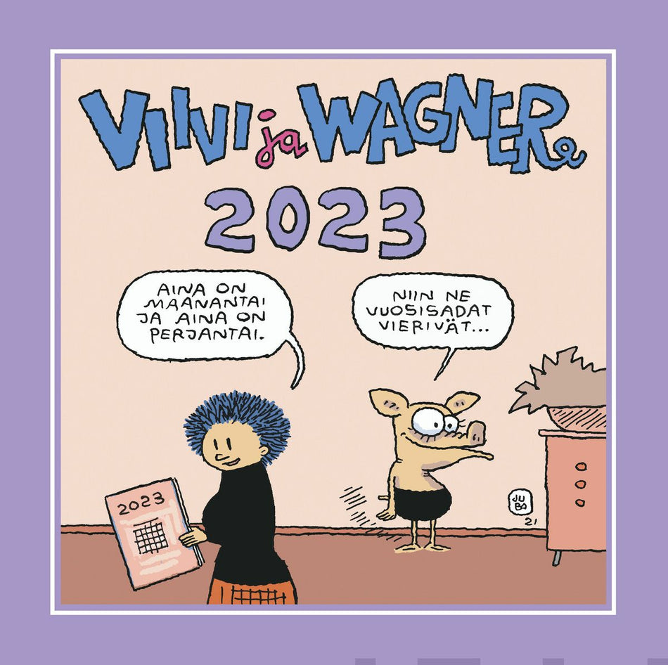 Valokuva tuotteesta Viivi ja Wagner seinäkalenteri 2023, kuuluu tuoteryhmään Seinäkalenterit.