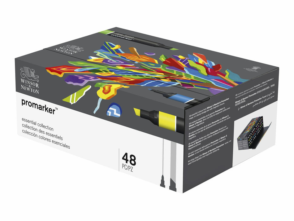 Valokuva tuotteesta Huopakynä 48 kpl Promarker Essential Collection Box W&amp;N, kuuluu tuoteryhmään Taidetarvikkeet.