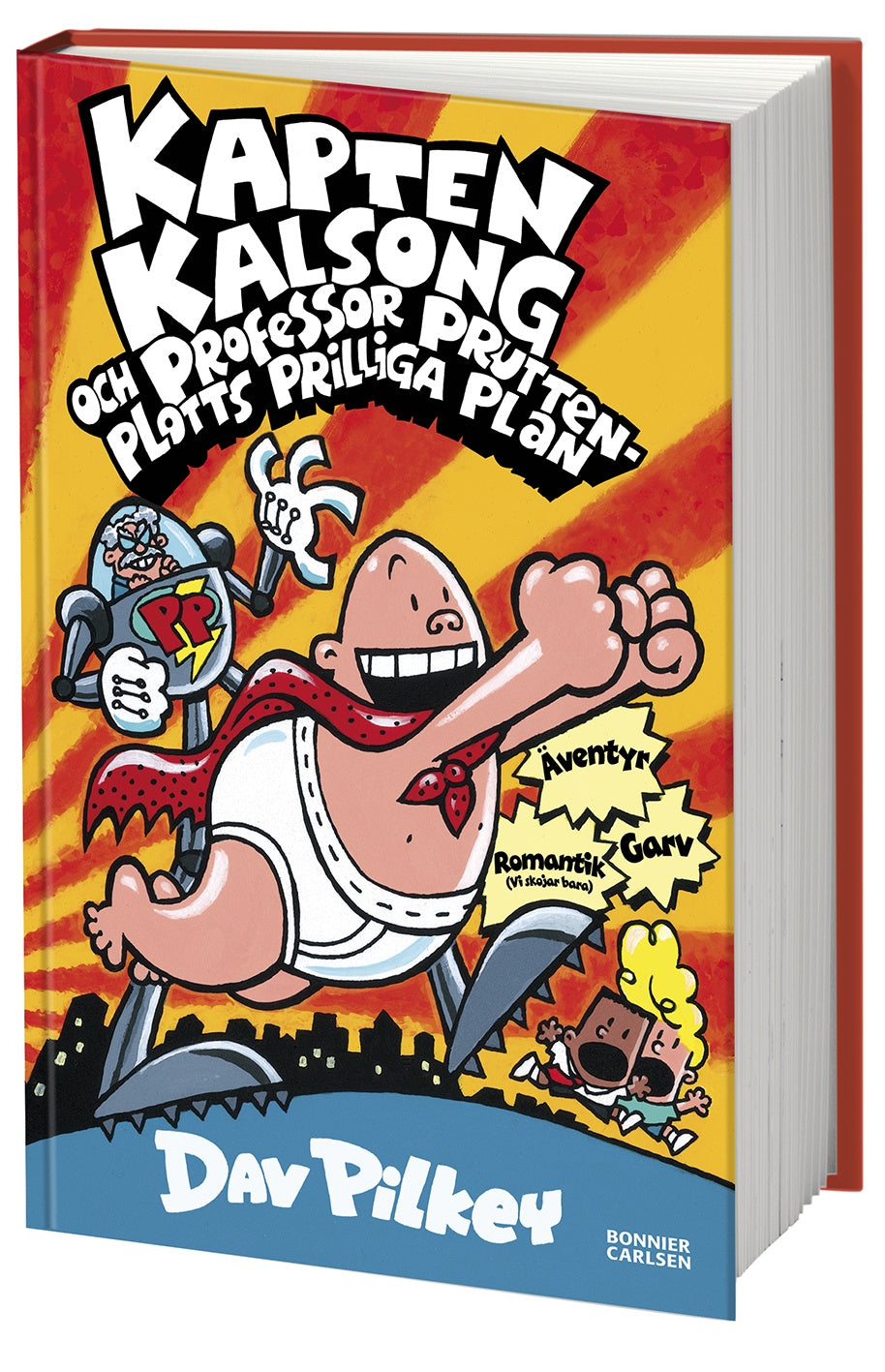 Valokuva kirjasta Dav Pilkey Kapten Kalsong och professor Pruttenplotts prilliga plan, kuuluu tuoteryhmään Ruots lapset nuoret ja sarjakuvat.