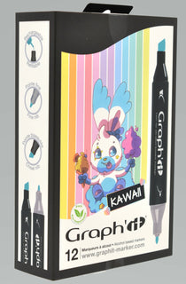 Huopakynä 12 kpl Kawaii Graph'it