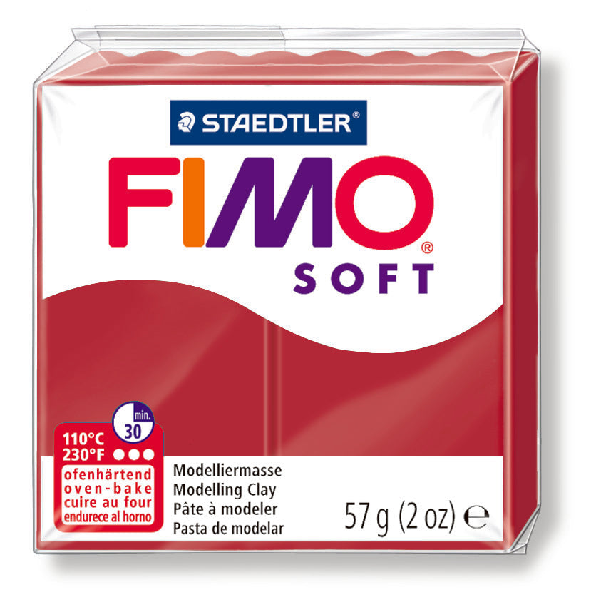 Valokuva tuotteesta Fimo soft perusväri 2P christmas red, kuuluu tuoteryhmään Askartelutarvikkeet.