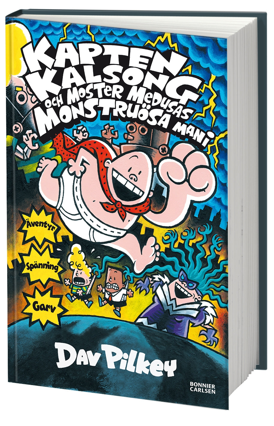 Valokuva kirjasta Dav Pilkey Kapten Kalsong och moster Medusas monstruösa mani, kuuluu tuoteryhmään Ruots lapset nuoret ja sarjakuvat.
