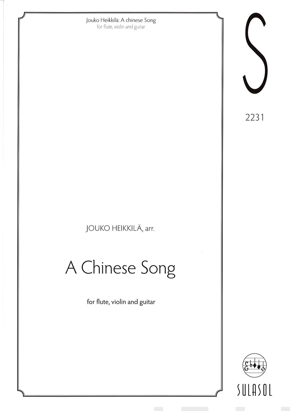 Valokuva kirjasta  Chinese Song (version A), A, kuuluu tuoteryhmään Musiikki.