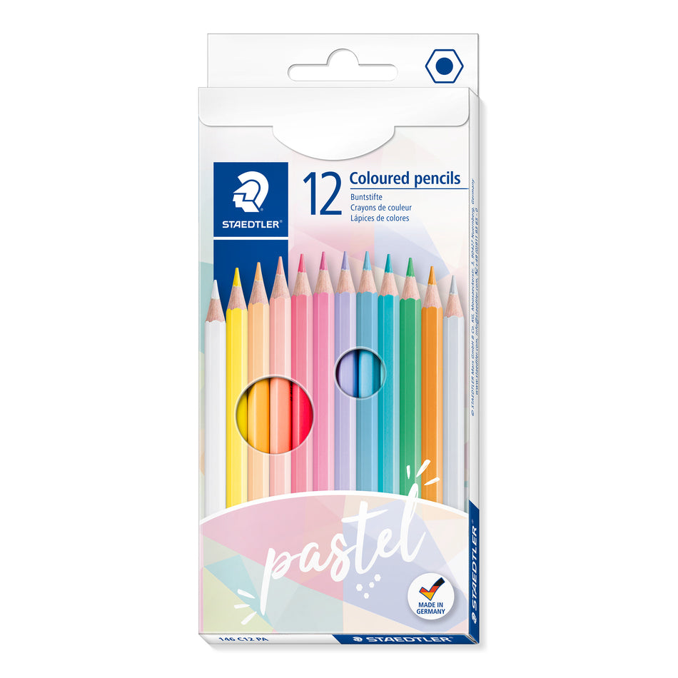 Valokuva tuotteesta Puuvärikynä 12 kpl Staedtler pastellivärit, kuuluu tuoteryhmään Lasten piirustustarvikkeet.