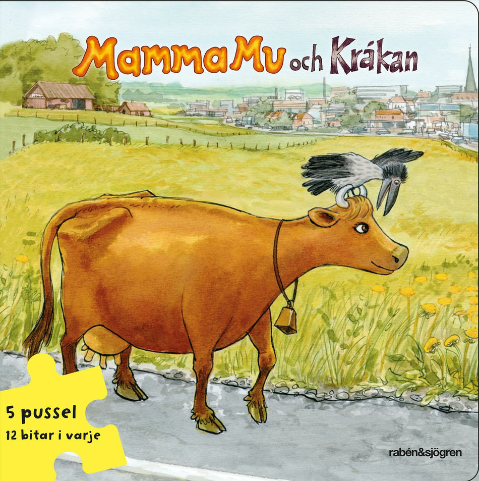 Valokuva kirjasta Jujja Wieslander / Tomas Wieslander Mamma Mu och Kråkan Pusselbok : 5 pussel med 12 bitar i varje, kuuluu tuoteryhmään Ruots lapset nuoret ja sarjakuvat.