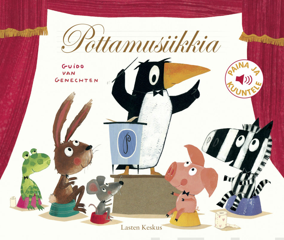 Valokuva kirjasta Guido van Genechten Pottamusiikkia, kuuluu tuoteryhmään Lasten kuvakirjat.