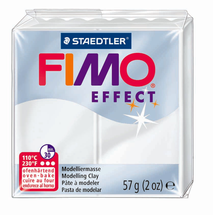 Valokuva tuotteesta Fimo Effect efektiväri 014 white translucent, kuuluu tuoteryhmään Askartelutarvikkeet.